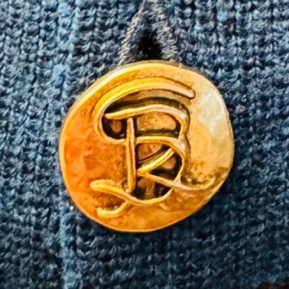 ❤️ SONIA RYKIEL ❤️ LUXURY BLUE STRIPED SWEATER AND GOLD BUTTON ACCENTS (NWOT) . - Picture 6 of 7